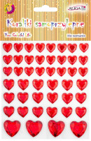 Dżety JET-3058 kryształki samoprzylepne serca mix Aliga